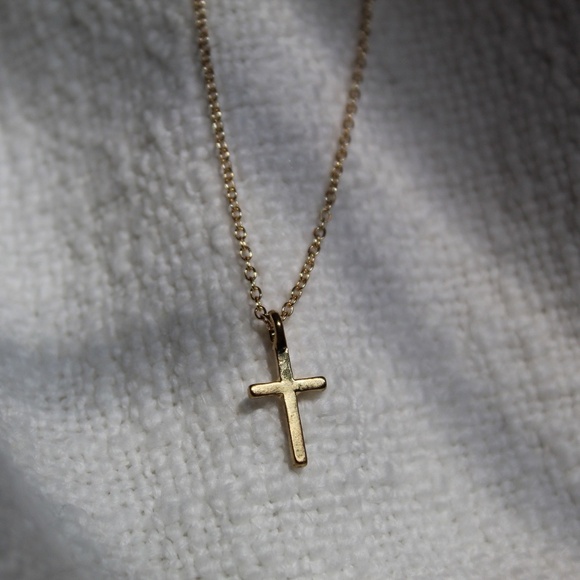Gold Toned Cross Necklace - Picture 3 of 6
